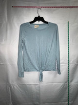 Pure Fiber Light Blue Front Tie Long Sleeve Size Small NWOT - £4.55 GBP