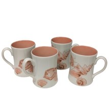 Vtg Fitz &amp; Floyd FF 19 Coquille Peach Sea Shell Coffee Mugs Cups Set of 4 Japan - £38.71 GBP