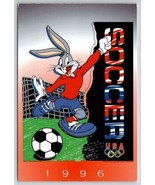 Looney Toons 1996 Olympics USA Bugs Bunny Soccer Atlanta 4x6 Postcard S29 - £3.12 GBP