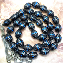 Antique Black Coral 33 Prayer Beads worry beads Yemen Natural Yusr يسر م... - £272.47 GBP