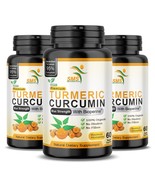3 Turmeric Curcumin Highest Potency 95% 1000mg BioPerine Black Pepper Ex... - $1,060.18 MXN