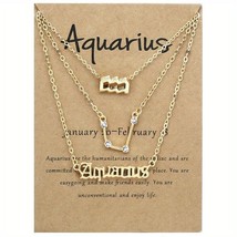 Aquarius  - Zodiac Sign -Constellation - Zodiac - Gold Necklace - Zodiac Jewelry - £9.07 GBP