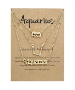 Aquarius  - Zodiac Sign -Constellation - Zodiac - Gold Necklace - Zodiac... - £8.90 GBP