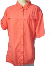2 XL World Wide Sportsman Womens Pink Fishing Button Down Shirt Short Sleeve GUC - £14.23 GBP