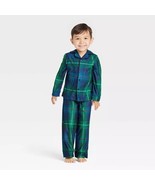 Wondershop Toddler Holiday Tartan Plaid Flannel Family Pajama Set Blue S... - £19.65 GBP