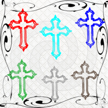 Color Cross 2-Digital Clipart-Gift Tag-Jewelry-T shirt-Notebook-Scrapbook. - £0.98 GBP