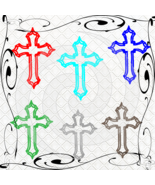 Color Cross 2-Digital Clipart-Gift Tag-Jewelry-T shirt-Notebook-Scrapbook. - $37.17 MXN