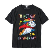 I&#39;m Not Gay I&#39;m Super Gay Pride  Flag T Shirt  Tops Shirt Rife Design Cotton Mal - £64.50 GBP