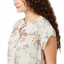 Buffalo David Bitton Womens Flutter Sleeve Floral Top Size Small, Ivory Flowers - £19.10 GBP