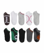 Walmart Brand Boys No Show Socks Sports Football 10 Pair Large Shoe Size... - $203.18 MXN