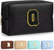 Initial Makeup Bag For Travel, Chenille Letter Pouch Bag, PU - £11.12 GBP