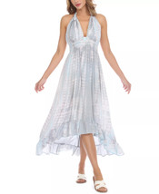 Swim Cover Up Halter Maxi Dress Platinum Tie Dye Size Medium RAVIYA $58 - NWT - £7.18 GBP