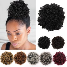 Curly Wavy Afro Puff Drawstring Ponytail Hair Extension  - £21.92 GBP