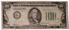 1934A One Hundred $100 Dollar Federal Reserve Note G Chicago Nice Condition - $148.50