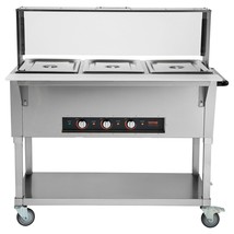 VEVOR 3-Pan Commercial Food Warmer, 3 x 20.6QT Electric Steam Table, 1500W Profe - $1,128.58