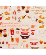 Pumpkin Spice Pie Beige Soft Plush Throw Blanket 5&#39; x 6 ft - The Big One... - $29.69