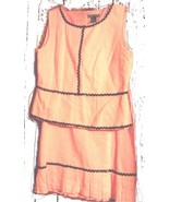Nicole Studio Pink Suit Peplum Top and Skirt Set w/Black Beaded RicRac N... - $80.09 CAD