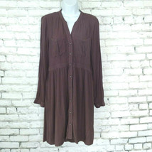 Maurices Dress Womens Small Brown Casual Long Sleeve Button Down Pockets Boho - £18.70 GBP