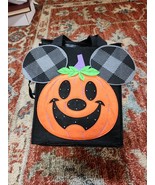 Mickey Mouse Jack-o&#39;-Lantern Light-Up Halloween Candy Bag Felt Disney Pa... - $30.08 CAD