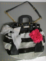 RARE 1990&#39;s Juicy Couture Handbag Y2K Black &amp; grey Top Handle Purse Charm RARE - £156.53 GBP