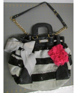 RARE 1990&#39;s Juicy Couture Handbag Y2K Black &amp; grey Top Handle Purse Char... - £155.84 GBP