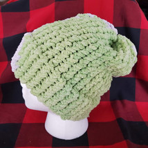 Soft and Fluffy Purple/Green Chunky Hat- Handmade - £9.43 GBP