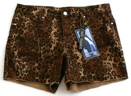 Sound/Style Brown Leopard Print Bobby Boyfriend Stretch Shorts Women&#39;s NWT - £31.49 GBP