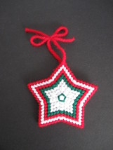 Plastic Canvas Star Tree Ornament - Handcrafted Holiday Ornament - Gift ... - £7.86 GBP