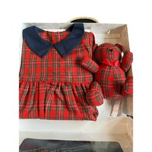 b. Boutique by Evergreen Baby girl Dress and teddy bear set 0-6 months New Red p - £15.81 GBP
