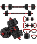 4 in 1 Portable Changeable Set Adjustable Cap Dumbbell Barbell Kettlebel... - $82.23+