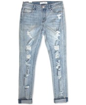 Almost Famous Juniors Destructed Double Roll Skinny Jeans Color Blue Size 0 - £24.93 GBP