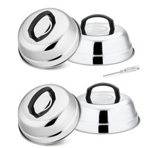 9In Cheese Melting Dome, 4Pcs Stainless Steel Round Basting Cover, Light... - £28.43 GBP