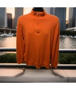 Banana Republic Men&#39;s Medium Orange Premium Cotton Cashmere Quarter Zip ... - $19.00