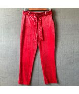 Jules &amp; Leopold Red Velvet Pants Pull On Slim Leg Belted - Women&#39;s Size S/P - €20,23 EUR