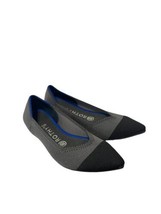 ROTHY&#39;S Womens The Point Slip On Cap-Toe Ballet Flat Gray Black Comfort Size 7 - £41.51 GBP
