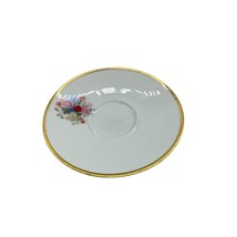 Saucer Bareuther Waldsassen Baveria Germany Hand Painted Flower Gold Tri... - £6.03 GBP