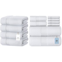 Luxury Cotton 4 Piece Bath Towel Set And 8 Piece Towel Set Bundle - £107.98 GBP