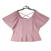 Love + Joy by FCT Pink Off-Shoulder Peasant Blouse Women&#39;s Plus Size 3X ... - $20.00