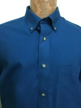 Cabela&#39;s L Reg Blue Button-Down Long-Sleeve Cotton Shirt - £23.50 GBP