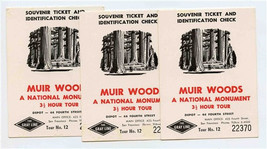 3 Souvenir Tickets &amp; Identification Checks Muir Woods A National Monumen... - £13.77 GBP