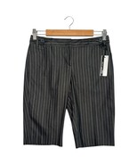 New Express Shorts Womens 2 Gray Y2K Editor City Short Striped Career Dr... - €33,97 EUR