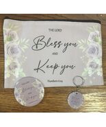 Bible Verse Makeup Bag Set: Inspirational Zipper Bag, Compact Mirror &amp; K... - $18.95