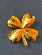 Vintage Small Goldtone Shamrock St. Patrick’s Day Holiday Brooch Pin – - £7.50 GBP