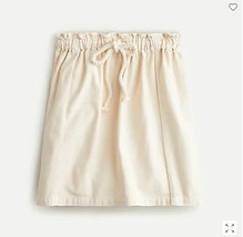 New J Crew Women Dusty Ivory Pull-on Elastic Tie Waist Cotton Mini Skirt... - $34.64