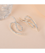 Dangling Happy Soul Cubic Zirconia 925 Sterling Silver Stud Earrings - £117.25 GBP