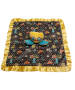Douglas Baby Owl Lovey Security Blanket Yellow Satin Trim Polka Dot Plus... - £11.54 GBP