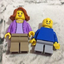 LEGO Minifigs People Figures Mother With Son Lot Of 2 Woman Kid Loose - $9.89