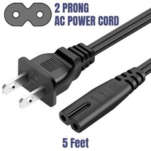 Ac Power Cord 2 Prong Cable For PS4 PS3 PS2 Slim Xbox Pc Laptop Psv Monitor Tv - £14.38 GBP