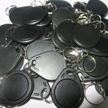 100pcs EM/HI Writable Rewrite Changeable 125KHz RFID Proximity R/W Fob Tag Black - £67.89 GBP