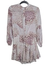 Fate Med. Animal Print Long Sleeve Boho Dress Drawstring Waist Ruffle De... - £20.43 GBP